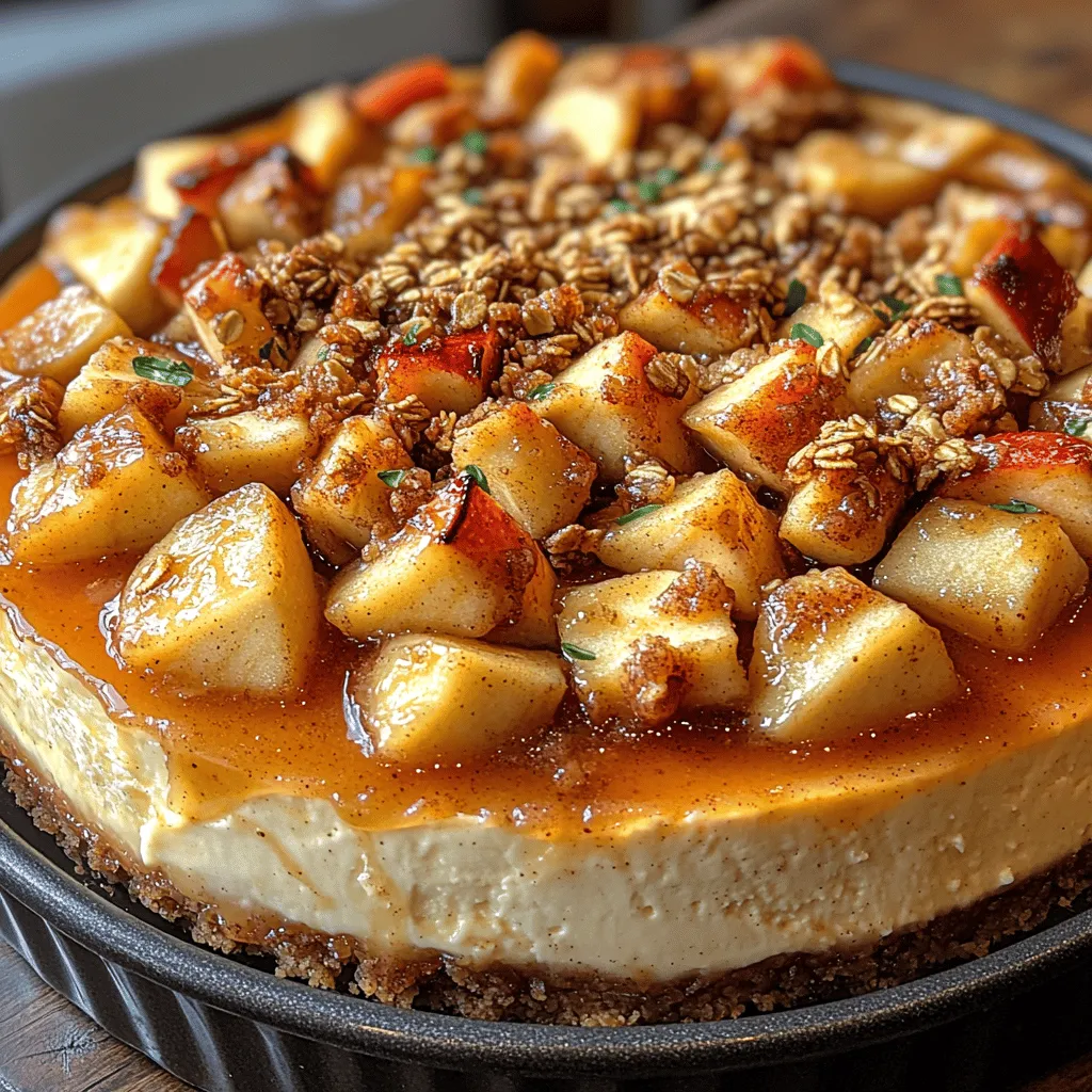 If you’re looking for a dessert that beautifully marries the creamy decadence of cheesecake with the warm, comforting flavors of apple crisp, then the Heavenly Apple Crisp Cheesecake is your answer. This dessert is a delightful fusion that takes traditional cheesecake to a new level, inviting all the joys of autumn into every bite. Imagine a velvety cheesecake base crafted from rich cream cheese and sour cream, layered with sweet, spiced apples, and topped with a crunchy, buttery crisp. The combination not only tantalizes your taste buds but also offers a satisfying contrast in textures—creamy, tender, and crunchy all at once.