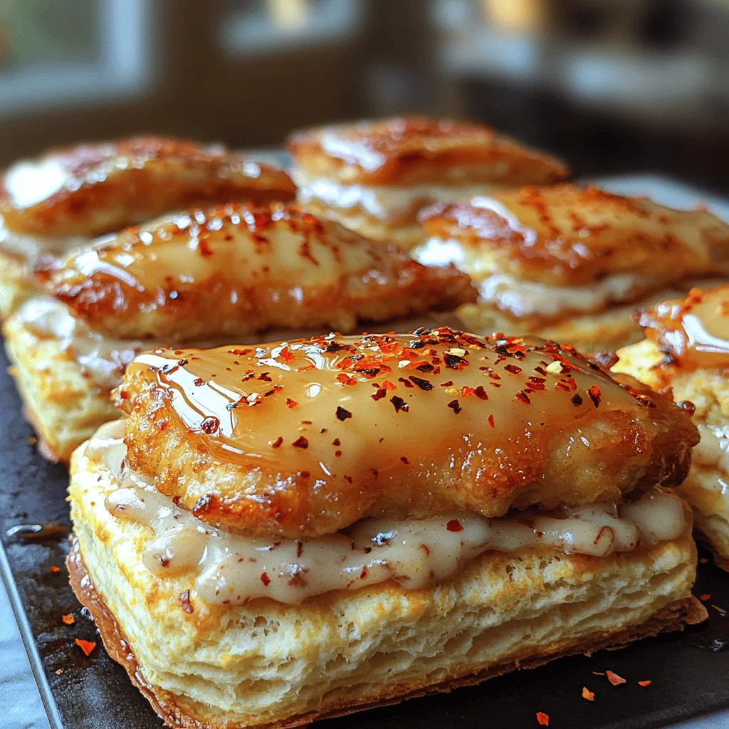 Welcome to a culinary adventure that marries the comforting familiarity of biscuits with the enticing zest of hot honey chicken. This dish, aptly named 