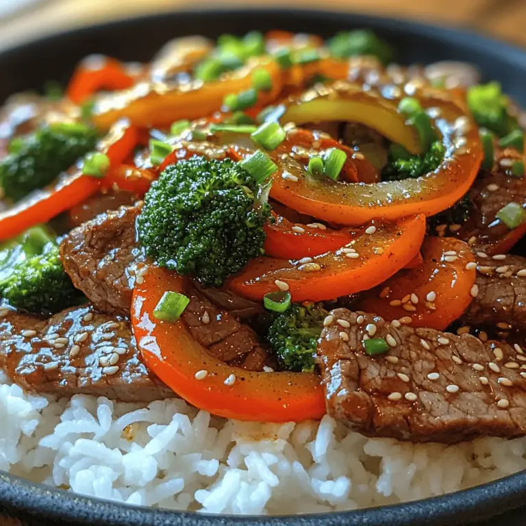 The appeal of Beijing Beef Stir Fry lies in its perfect balance of flavors and textures. It’s a dish that can be prepared in under 30 minutes, making it an ideal choice for busy weeknights or impromptu gatherings. The vibrant colors of the ingredients not only make it visually appealing but also indicate a variety of flavors and nutrients, which is essential for a well-rounded meal.