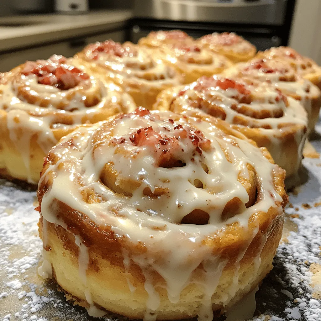 Cinnamon rolls have long been a beloved breakfast and dessert item, cherished for their sweet, warm, and comforting qualities. With their origins tracing back to Scandinavian bakeries, the classic cinnamon roll has undergone countless adaptations, making it a versatile treat enjoyed globally. From traditional recipes laden with aromatic spices to inventive variations that incorporate fruits, nuts, and even chocolate, cinnamon rolls are a canvas for culinary creativity. Today, we’re excited to introduce a sensational twist on this classic: Strawberry Cheesecake Cinnabon Rolls.