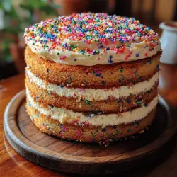 The Funfetti Cheesecake Cake is more than just a dessert; it’s a jubilant celebration of flavors and textures that has captured the hearts of cake lovers everywhere. With its irresistible combination of a fluffy Funfetti cake layered with a creamy cheesecake, this cake has emerged as a favorite choice for birthdays, anniversaries, and other special occasions. The vibrant colors and delightful sprinkles not only enhance its visual appeal but also infuse a sense of festivity, making it the centerpiece of any gathering.