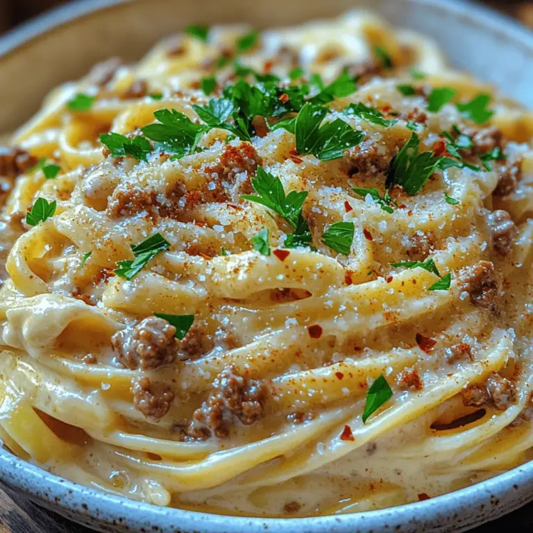 When it comes to cooking, few dishes can evoke the same feelings of warmth and comfort as a plate of creamy pasta. Creamy Ground Beef Alfredo Pasta is a prime example of an indulgent meal that’s perfect for family dinners or special occasions. The velvety Alfredo sauce envelops each strand of pasta, while the ground beef adds a satisfying heartiness that makes this dish a favorite among pasta lovers of all ages. Whether you’re a novice in the kitchen or a seasoned chef, this recipe is designed to be simple and straightforward, ensuring that anyone can whip up this delightful pasta dish with ease.