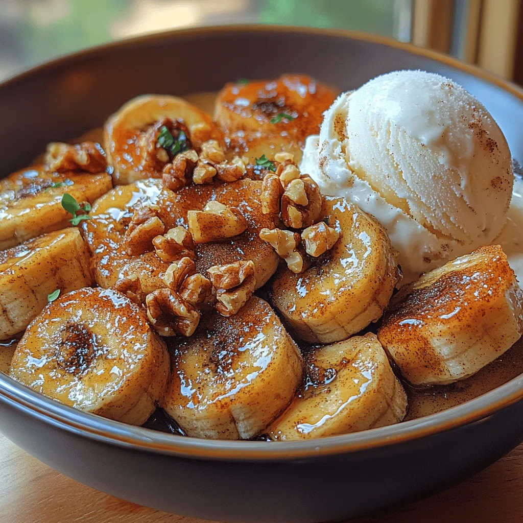 If you're looking for a quick and delightful dessert that warms the heart and tantalizes the taste buds, look no further than <strong>Sizzling Cinnamon Delight: Pan Fried Bananas</strong>. This recipe embodies simplicity at its best, offering a sweet, caramelized treat that can be whipped up in just a matter of minutes. The appeal of pan-fried bananas lies in their deliciously rich flavor, enhanced by the warmth of cinnamon, invoking comforting memories of home and family gatherings.” /></p>
</p>
<h3>Flipping Bananas and Coating Evenly</h3>
</p>
<p>To achieve the perfect Sizzling Cinnamon Delight, mastering the technique of flipping bananas is essential. When pan-frying, it’s important to turn the bananas gently to prevent them from breaking apart. Begin by using a spatula to lift one side of the banana slice. With a swift motion, flip it over, ensuring the other side makes contact with the hot surface of the skillet. This technique not only ensures even cooking but also helps to coat the bananas uniformly with the cinnamon and sugar mixture.</p>
</p>
<p>After flipping, you can sprinkle a little more cinnamon and sugar on the cooked side as it continues to caramelize. The key is to allow the bananas to cook undisturbed for a few moments before flipping; this creates a beautiful golden crust that adds to the overall texture of the dish. When the bananas are golden brown on both sides, they are perfectly caramelized and ready for the next flavorful addition.</p>
</p>
<h3>Adding Flavor with Vanilla</h3>
</p>
<p>Integrating vanilla into your Sizzling Cinnamon Delight elevates the flavor profile without overshadowing the natural sweetness of the bananas. To add vanilla, simply pour in a teaspoon of pure vanilla extract once the bananas are flipped and nearly cooked through. This addition should be done at the end of the cooking process; the heat will help the vanilla infuse into the dish, creating a warm, aromatic flavor that complements the cinnamon beautifully.</p>
</p>
<p>Be cautious not to overdo the vanilla, as its strong flavor can easily overpower the delicate sweetness of the caramelized bananas. A hint of vanilla enhances the overall experience, providing a comforting essence that brings the dish together.</p>
</p>
<h3>Serving Suggestions</h3>
</p>
<p>Presentation is key when serving Sizzling Cinnamon Delight. Here are several ways to serve this delightful dish attractively:</p>
</p>
<p>1. <strong>Classic Presentation</strong>: Arrange the caramelized bananas on a plate, drizzling any remaining syrup from the pan over the top. This simple presentation allows the golden bananas to shine.</p>
</p>
<p>2. <strong>With Ice Cream</strong>: For a decadent treat, serve the warm bananas over a scoop of vanilla ice cream. The contrast of hot and cold creates a delightful experience, and the ice cream melts into the bananas, adding creaminess.</p>
</p>
<p>3. <strong>Whipped Cream Topping</strong>: Another option is to dollop freshly whipped cream on top of the bananas. The lightness of the cream balances the richness of the caramelized sugar.</p>
</p>
<p>4. <strong>Garnishing with Nuts</strong>: To add crunch and an extra layer of flavor, sprinkle chopped nuts such as walnuts or pecans over the dish. This not only enhances the texture but also adds a nutritious element.</p>
</p>
<p>5. <strong>Drizzling Caramel Sauce</strong>: For those with a sweet tooth, consider drizzling a bit of caramel sauce over the bananas before serving. This extra touch makes the dish even more indulgent.</p>
</p>
<p>Each of these serving suggestions enhances the visual appeal and taste of the dish, making it a versatile dessert option for various occasions.</p>
</p>
<h3>The Science Behind Caramelization</h3>
</p>
<p>Understanding the science of caramelization will enhance your appreciation for the flavors and textures in Sizzling Cinnamon Delight.</p>
</p>
<h4>What is Caramelization?</h4>
</p>
<p>Caramelization is a complex chemical process that occurs when sugar is heated to high temperatures, resulting in a rich, brown color and a deep, sweet flavor. When cooking bananas, the natural sugars in the fruit undergo this transformation, creating that signature golden hue and the delightful taste associated with caramelized fruits.</p>
</p>
<p>This process not only changes the color of the bananas but also enhances their sweetness and complexity. When the sugar molecules break down, they form new compounds that contribute to the dish’s rich aroma and taste.</p>
</p>
<h4>Why Bananas?</h4>
</p>
<p>Bananas are an excellent choice for caramelization due to their high sugar content. As they cook, the intrinsic sugars—fructose, glucose, and sucrose—caramelize beautifully, leading to a sweeter and more flavorful end product. Furthermore, bananas’ soft texture allows them to absorb the flavors of cinnamon and vanilla, creating a harmonious blend of tastes.</p>
</p>
<h4>The Role of Heat</h4>
</p>
<p>Heat plays a crucial role in the caramelization process. When bananas are placed in a hot skillet, the temperature causes the sugars to break down and transform. The key is to find the right balance of heat; too high can burn the sugars, while too low will not achieve the desired caramelization. A medium-high heat is ideal, allowing the sugars to melt and caramelize without burning, resulting in perfectly golden and tender bananas.</p>
</p>
<h3>Nutritional Benefits of Pan Fried Bananas</h3>
</p>
<p>While Sizzling Cinnamon Delight is undoubtedly a delicious treat, it also offers several nutritional benefits thanks to its key ingredients.</p>
</p>
<h4>Health Benefits of Bananas</h4>
</p>
<p>Bananas are a powerhouse of nutrition. They are rich in potassium, which is essential for heart health and proper muscle function. Additionally, bananas are an excellent source of dietary fiber, promoting digestive health and providing a sense of fullness. They also contain essential vitamins, such as vitamin C and vitamin B6, which support immune function and metabolism, respectively.</p>
</p>
<h4>Cinnamon Benefits</h4>
</p>
<p>Cinnamon, the star spice of this recipe, is not only flavorful but also boasts numerous health benefits. It has anti-inflammatory properties, which can help reduce inflammation in the body. Research suggests that cinnamon may also aid in regulating blood sugar levels, making it a great addition for individuals looking to maintain healthy glucose levels. Furthermore, its antioxidant properties help combat oxidative stress, promoting overall health.</p>
</p>
<h4>Balancing Indulgence and Nutrition</h4>
</p>
<p>Indulging in Sizzling Cinnamon Delight can fit into a balanced diet when enjoyed in moderation. The combination of bananas and cinnamon provides a nutritious treat that satisfies sweet cravings without excessive added sugars. When paired with healthier options like yogurt or nuts, this dish can be a delightful part of your diet that offers both flavor and nutrition.</p>
</p>
<h3>Exploring Variations and Customizations</h3>
</p>
<p>The beauty of Sizzling Cinnamon Delight lies in its versatility. Here are some ideas to customize the recipe to suit your taste preferences.</p>
</p>
<h4>Different Fruits</h4>
</p>
<p>While bananas are the classic choice, you can experiment with other fruits that caramelize well. Apples, sliced and cooked until tender, offer a tart contrast to the sweetness of the sugar. Peaches can add a summery twist with their juicy texture. Other fruits like pears or mangoes can also be delicious alternatives, each bringing unique flavors to the dish.</p>
</p>
<h4>Flavor Enhancements</h4>
</p>
<p>Feel free to enhance the flavor profile by introducing other spices. A pinch of nutmeg can add warmth, while a dash of ground ginger can provide a zesty kick. You could also consider adding a splash of rum or bourbon for an adult version, which adds depth and complexity to the dish.</p>
</p>
<h4>Dietary Modifications</h4>
</p>
<p>For those following specific dietary needs, Sizzling Cinnamon Delight can be easily modified. To make it vegan, simply substitute the butter with coconut oil or a plant-based butter alternative. If you’re looking for a gluten-free option, rest assured that this recipe is inherently gluten-free, making it suitable for those with gluten sensitivities.</p>
</p>
<h3>Conclusion</h3>
</p>
<p>Sizzling Cinnamon Delight is a simple yet delightful dessert that brings warmth and joy to any meal. The combination of caramelized bananas, aromatic cinnamon, and a hint of vanilla creates a comforting dish that is both indulgent and nutritious. With its easy preparation and customizable options, this recipe is perfect for any occasion—be it a family dinner, a cozy night in, or an elegant gathering with friends.</p>
</p>
<p>As you indulge in this sweet and comforting treat, remember that the magic lies not just in the flavors, but also in the experience of creating something delightful from simple ingredients. So gather your bananas, heat up that skillet, and enjoy the deliciousness of pan-fried bananas. Embrace the joy of cooking and savor the sweet rewards of your efforts.</p>
</div>