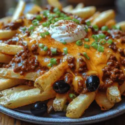 Cheesy Chili Bliss Fries are the epitome of comfort food, offering a warm embrace of flavors that tantalize the taste buds. This indulgent dish is not only a treat for your palate but also a feast for the eyes, layered with crispy fries, hearty chili, and gooey cheese. Whether you're hosting a game day gathering, enjoying a cozy night in, or simply craving something delicious, this recipe is sure to delight.