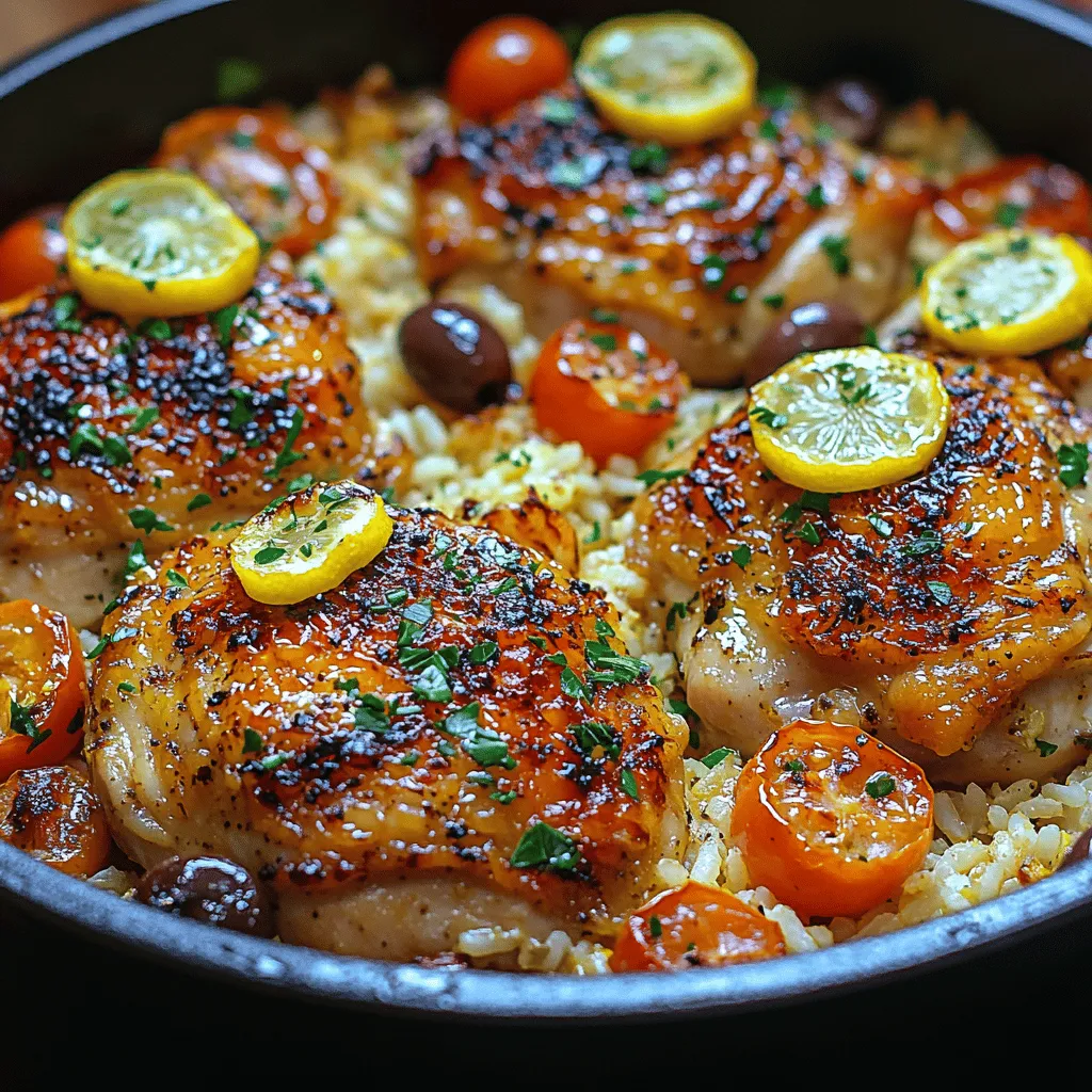 Welcome to the world of zesty flavors and vibrant aromas with our Zesty One-Pot Greek Chicken & Lemon Rice. This dish is a delightful marriage of succulent chicken, aromatic herbs, and bright citrus that transports you straight to the sun-drenched shores of Greece. With its vibrant colors and enticing flavors, this meal not only pleases the palate but also brings a splash of joy to your dining table.