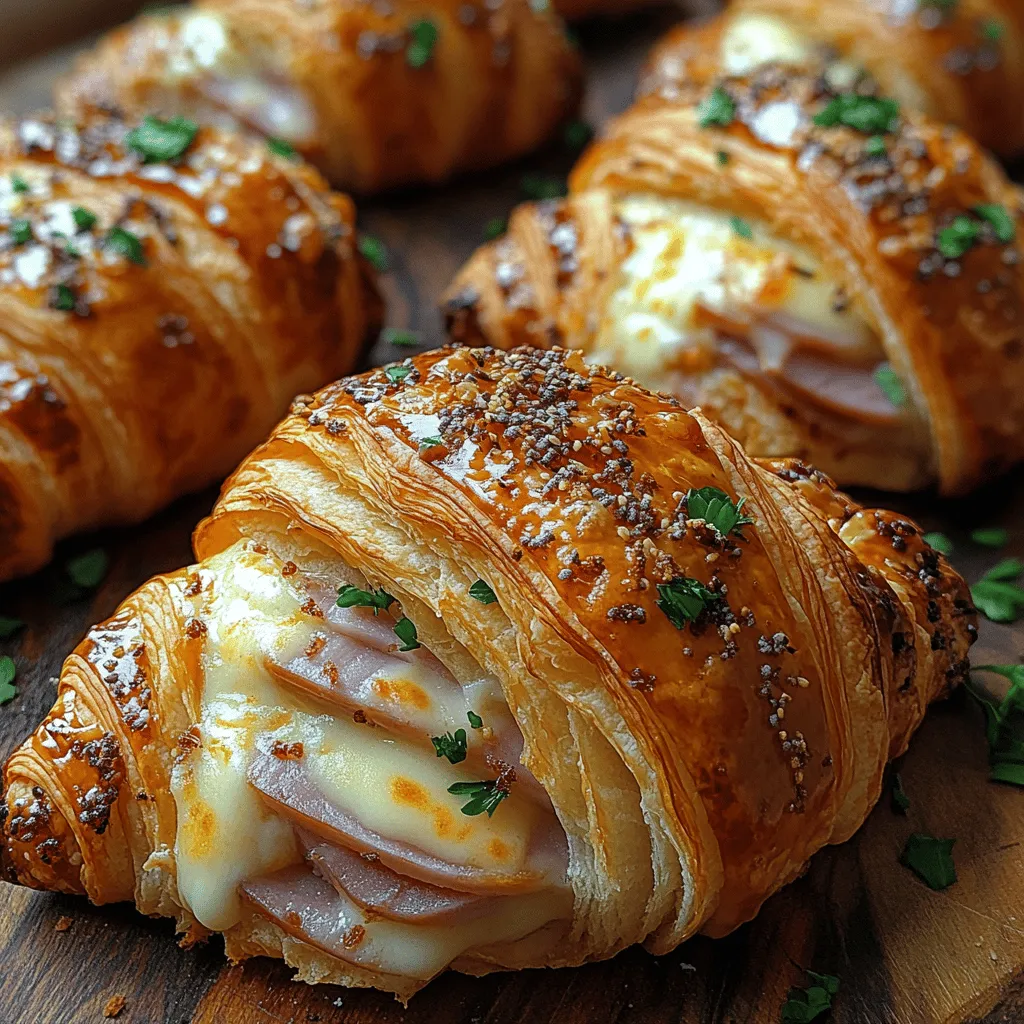 There's something undeniably tempting about the aroma of freshly baked croissants wafting through the kitchen. When you elevate the classic croissant to a whole new level by introducing a delicious filling of gooey cheese and savory ham, you've created a dish that's not only comforting but also perfectly suited for any time of day. Welcome to the world of Cheesy Delight Croissants, a recipe that seamlessly marries the flaky, buttery texture of croissants with the rich flavors of Gruyère cheese and ham.