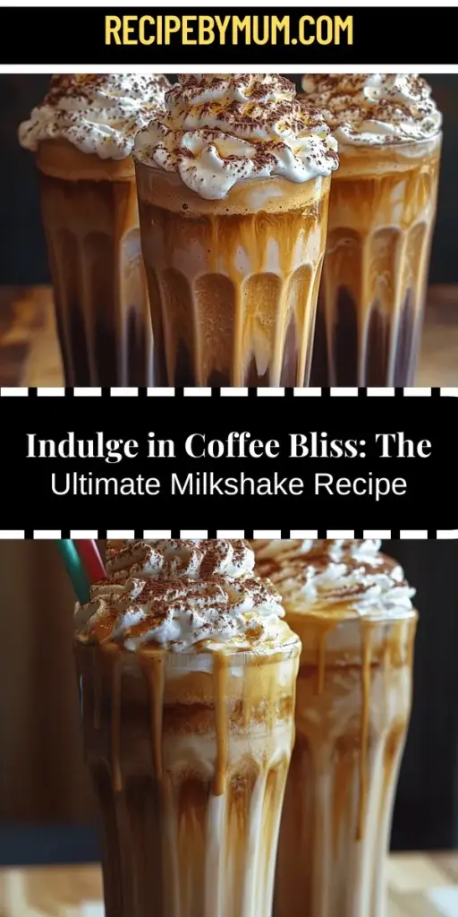 Discover the ultimate treat for coffee lovers with the Coffee Bliss Milkshake! This creamy drink combines the rich taste of freshly brewed coffee with luscious vanilla ice cream, creating a decadent experience. Whether you're hosting friends, enjoying a cozy night in, or looking for a refreshing midday pick-me-up, this milkshake is customizable to your taste. With just a few simple ingredients, you can whip up a delightful beverage that satisfies sweet cravings while delivering a caffeine boost. Get ready to indulge in the blissful flavors of this must-try milkshake!