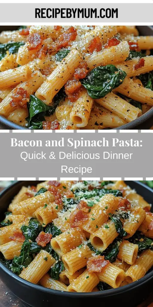 Embark on a culinary journey with Bacon & Spinach Delight Pasta, a dish that beautifully blends smoky bacon, fresh spinach, and perfectly cooked pasta. This flavorful recipe balances indulgence with nutrition, featuring ingredients rich in vitamins and minerals. In just 30 minutes, impress your loved ones with a meal that’s both satisfying and quick to prepare. Discover tips for ingredients, cooking techniques, and customization to make this dish your own!