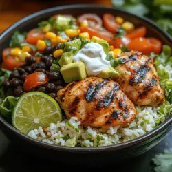 Burrito bowls have surged in popularity in recent years, becoming a staple in many households and restaurants alike. Their unique combination of flavors and customizable nature makes them an appealing meal option for a variety of occasions, from casual family dinners to meal prep for a busy week. At the heart of this particular burrito bowl recipe is the zesty cilantro lime chicken, which not only tantalizes the taste buds but also brings a wave of freshness and vibrancy to the dish.