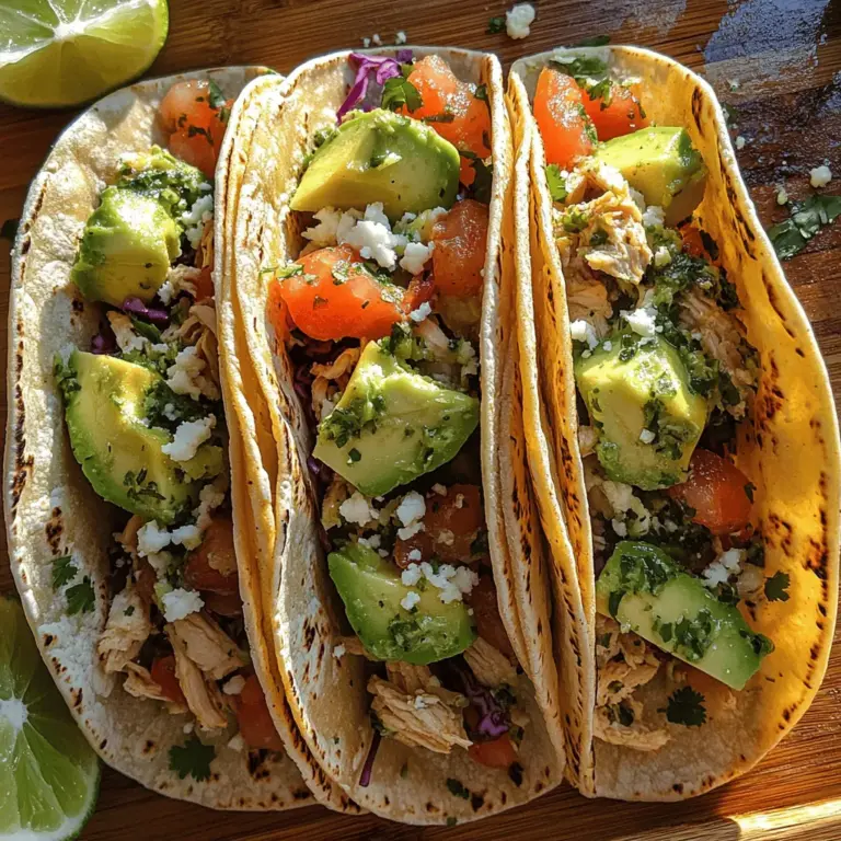 Tacos are more than just a meal; they are a celebration of flavors, culture, and creativity. Among the myriad of taco variations, Zesty Cilantro Lime Chicken Tacos truly stand out. This recipe encapsulates a delightful blend of fresh ingredients that not only tantalize the taste buds but also provide a healthy option for any dining occasion. With zesty lime juice, fragrant cilantro, and a medley of spices, these tacos are a vibrant addition to your culinary repertoire. Perfect for family dinners or casual gatherings with friends, this dish is designed to impress and satisfy.