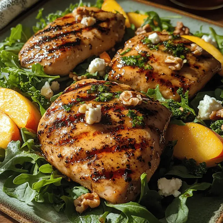 As summer approaches, nothing excites the palate quite like the vibrant flavors of the season. One dish that perfectly encapsulates this summer spirit is the Sweet & Tangy Balsamic Bliss Chicken with Summer Peach Salad. This recipe beautifully marries the succulent taste of grilled chicken with the refreshing and juicy essence of ripe peaches, all brought together by a luscious balsamic glaze. The unique combination of sweet and tangy notes in this dish not only tantalizes the taste buds but also offers a delightful medley of textures and colors that is sure to impress at your next summer gathering or light weeknight dinner.