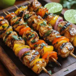 Thai cuisine is renowned for its vibrant flavors, characterized by a harmonious balance of spicy, sweet, and savory notes that tantalize the taste buds. Among the myriad of delectable dishes, Spicy & Sweet Thai Chicken Skewers stand out as a perfect embodiment of this culinary tradition. These skewers not only showcase the bold flavors typical of Thai cooking but also make for an ideal dish for gatherings, barbecues, or a cozy family dinner. Imagine succulent pieces of marinated chicken intertwined with colorful vegetables, grilled to perfection, and served with a zesty dipping sauce. It’s a dish that promises to impress your guests and satisfy your cravings.