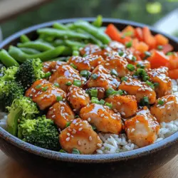 Welcome to the tantalizing world of Spicy-Sweet Hot Honey Chicken Bowls! This dish is an explosion of flavors, artfully blending the heat of spices with the sweetness of honey to create a meal that is not only delicious but also nutritionally balanced. In today’s fast-paced world, the demand for quick, healthy meals has never been more critical. These chicken bowls provide a perfect solution, combining protein, grains, and vibrant vegetables into one satisfying dish that can be prepared in under 30 minutes.