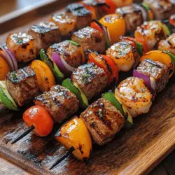 Surf and turf skewers are a culinary delight that brings together the best of both worlds: the rich, savory taste of steak and the delicate sweetness of shrimp. This combination not only tantalizes the taste buds but also creates a visually stunning dish that is perfect for any occasion. Whether you're hosting a summer barbecue, planning a family dinner, or looking to impress guests at a gathering, these skewers offer an unforgettable dining experience that is sure to please everyone at the table.