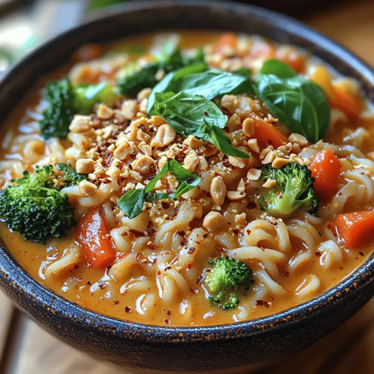 Spicy Thai Coconut Curry Noodles are not just a dish; they embody a delightful fusion of flavors, aromas, and textures that transport your taste buds straight to the vibrant streets of Thailand. This dish is an exquisite balance of spicy and creamy elements, featuring a rich coconut milk base infused with fragrant Thai red curry paste. Whether you’re a busy home cook looking for a quick meal or a culinary enthusiast eager to explore new flavors, these noodles provide a comforting and satisfying experience that’s hard to resist.