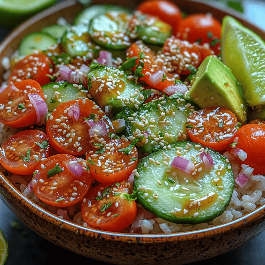 The Refreshing Cucumber Avocado Rice Bowl is a vibrant dish that captures the essence of fresh ingredients and is designed to tantalize your taste buds while nourishing your body. This bowl not only bursts with flavor but also showcases a delightful combination of textures, making it an appealing meal for any time of day. Whether you’re looking for a quick lunch, a light dinner, or a nutritious snack, this rice bowl is versatile enough to suit various occasions and dietary preferences.