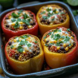 When it comes to crafting a meal that's both nutritious and visually appealing, few dishes can compete with Vibrant Quinoa & Black Bean Stuffed Bell Peppers. This dish is not just a feast for the eyes; it’s a powerhouse of nutrients, making it an ideal choice for anyone looking to incorporate healthy options into their diet. With its bright colors and hearty ingredients, this recipe offers a delightful blend of flavors and textures that are sure to satisfy any palate.