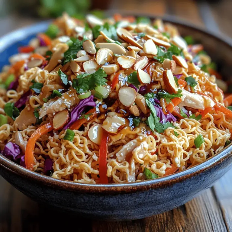 The key to any great salad lies in its ingredients, and the Crunchy Ramen Noodle Chicken Salad is no exception. Each component contributes not only to the overall flavor and texture but also to the nutritional value of the dish. Here’s a closer look at the essential ingredients that make this salad a standout.