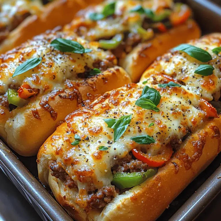 Savor the delight of a Sizzling Sausage and Pepper Hoagie Bake, a dish that truly encapsulates the essence of comfort food with a twist. This hearty recipe combines savory Italian sausage, vibrant bell peppers, and rich marinara sauce, all topped generously with melted cheese and served in a warm hoagie roll. Whether you're hosting a family dinner or a casual gathering with friends, this dish not only tantalizes the taste buds but also presents an easy, crowd-pleasing meal that’s sure to impress.
