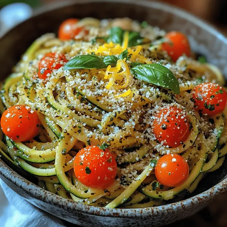 Welcome to the vibrant world of Zesty Lemon Zucchini Pasta, a dish that beautifully marries the freshness of garden vegetables with the comforting feel of pasta. This recipe is a perfect example of how we can enjoy the flavors of traditional Italian cuisine while making it lighter and more health-conscious. Zucchini, often hailed as a superstar in the realm of healthy cooking, serves as an excellent substitute for traditional pasta, offering a refreshing twist that is both satisfying and nutritious.