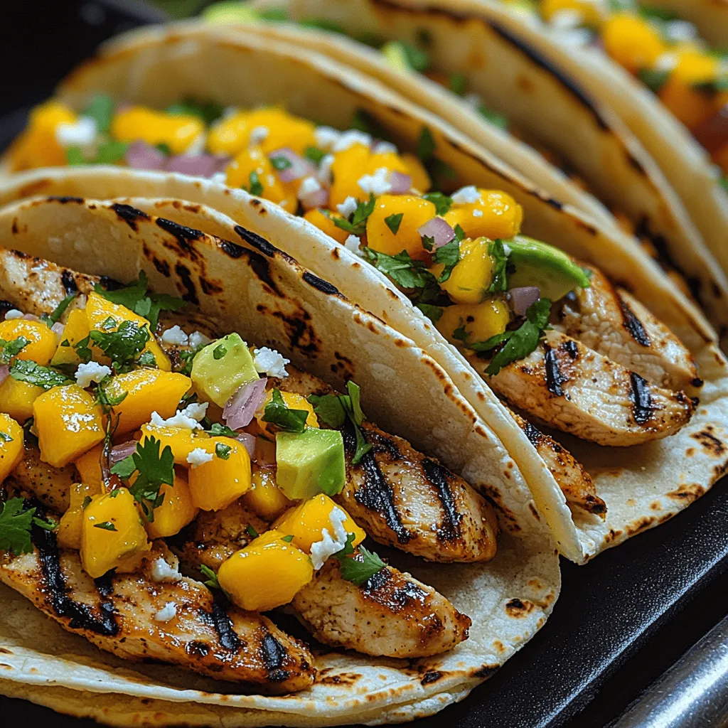 If you're seeking a vibrant and delicious dish that encapsulates the spirit of summer, look no further than Grilled Chicken Mango Tacos. This recipe beautifully marries succulent grilled chicken with a refreshing mango salsa, creating a delightful fusion of flavors that will transport your taste buds to a tropical paradise. The combination of tender chicken, sweet and tangy mango, and creamy avocado makes these tacos perfect for various occasions, whether you're hosting a summer gathering, preparing a quick weeknight dinner, or looking for a healthy meal prep option.