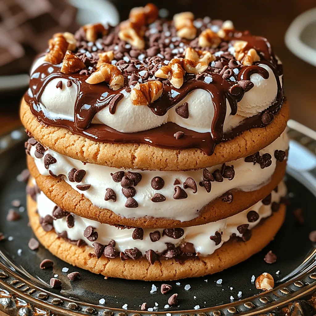 Imagine a dessert that combines the nostalgic flavors of childhood with a sophisticated twist, perfect for both casual gatherings and special celebrations. The Choco-Nutty Ice Cream Sandwich Cake is precisely that—a delightful treat that harmoniously blends layers of rich chocolate chip cookies, velvety vanilla ice cream, and crunchy nuts. This dessert is not just a visual masterpiece; it tantalizes the taste buds with its contrast of textures and flavors, making it an irresistible choice for those looking to impress friends and family or simply indulge in a sweet escape at home.