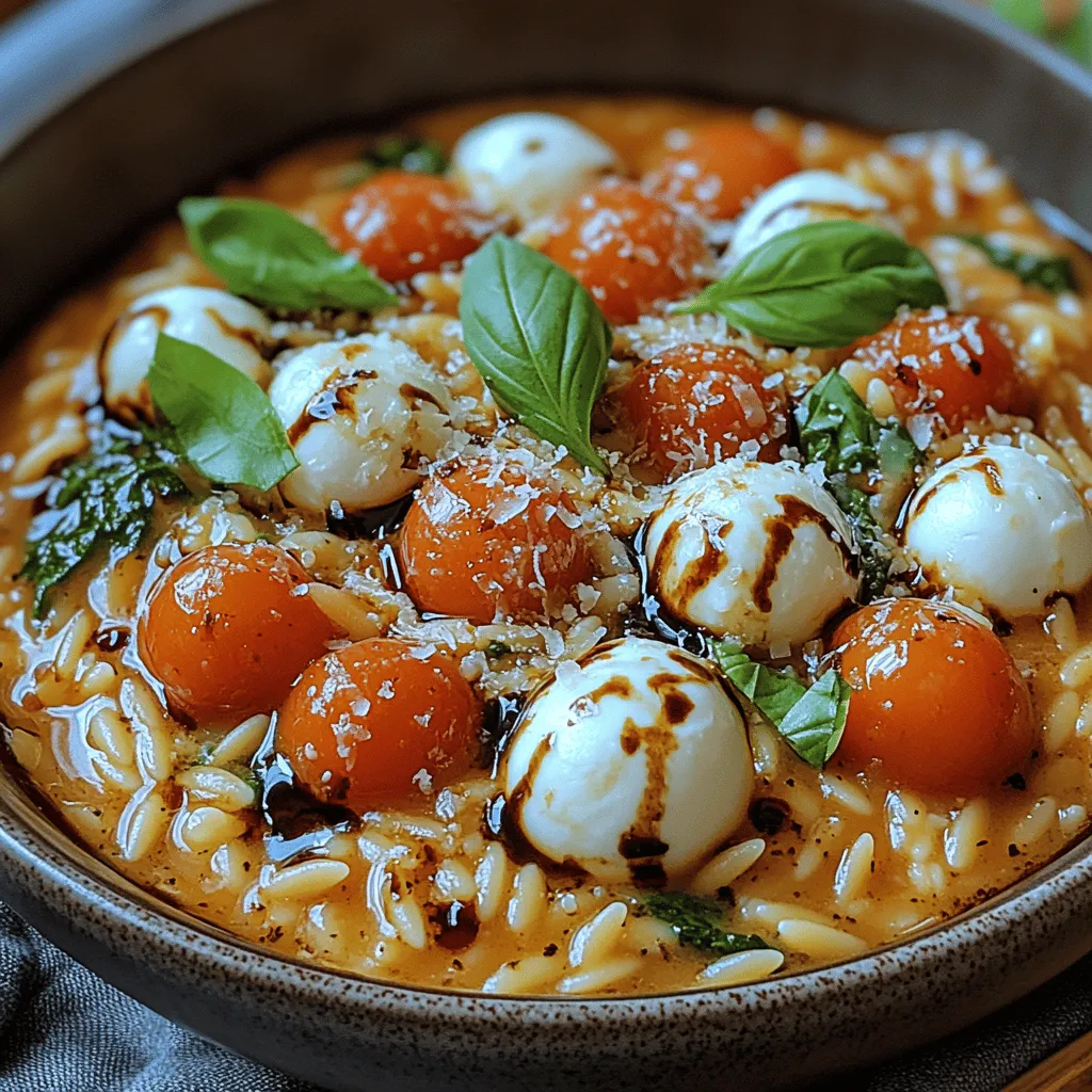 Creamy Caprese Orzo is a dish that beautifully marries the classic flavors of a beloved Caprese salad with the comforting and satisfying texture of orzo pasta. Imagine the fresh taste of basil, juicy cherry tomatoes, and creamy mozzarella, all combined into a luscious dish that warms the heart and delights the palate. This recipe is perfect for various occasions, whether you're hosting a family dinner, preparing for a potluck, or simply looking for a quick yet impressive weeknight meal.
