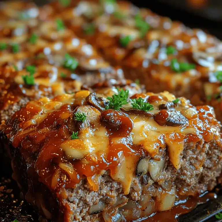 Glazing your Savory Mushroom Swiss Cheese Meatloaf is an essential step that not only enhances its visual appeal but also adds an extra layer of flavor. The glaze, typically made from ketchup, provides a sweet and tangy contrast to the savory meat and cheese mixture. It caramelizes during baking, creating a beautiful, glossy finish that makes the meatloaf inviting and delicious.