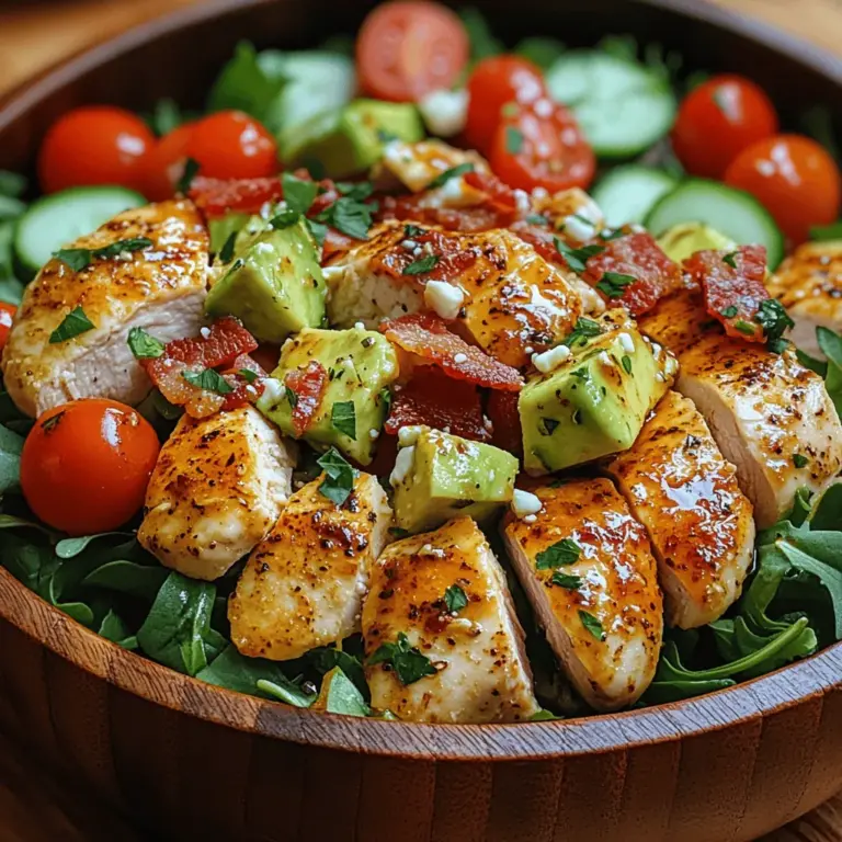 In the quest for a satisfying and wholesome meal, few dishes can rival the appeal of a Savory Chicken Bacon Avocado Salad. This delightful salad combines tender, juicy chicken, crispy bacon, creamy avocado, and a vibrant mix of fresh greens, creating a dish that is not only visually appealing but also rich in flavor and nutrition. Whether you are looking for a quick lunch option to fuel your busy day or a light dinner that won’t weigh you down, this salad ticks all the boxes.