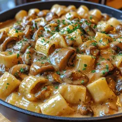 Mushroom Stroganoff is a dish that beautifully embodies the comforting essence of home-cooked meals while also celebrating the rich, complex flavors of umami. With its creamy sauce, tender mushrooms, and hearty egg noodles, it has become a beloved staple in many kitchens, especially among those seeking a delightful plant-based alternative to traditional stroganoff. The dish not only satisfies the palate but also provides a warm embrace on a chilly evening, making it the perfect comfort food.