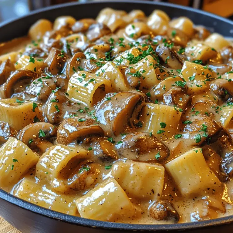 Mushroom Stroganoff is a dish that beautifully embodies the comforting essence of home-cooked meals while also celebrating the rich, complex flavors of umami. With its creamy sauce, tender mushrooms, and hearty egg noodles, it has become a beloved staple in many kitchens, especially among those seeking a delightful plant-based alternative to traditional stroganoff. The dish not only satisfies the palate but also provides a warm embrace on a chilly evening, making it the perfect comfort food.