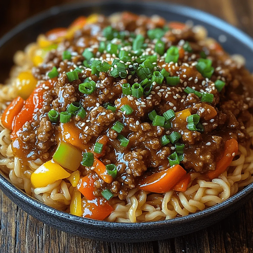 Mongolian Ground Beef Noodles Delight is a dish that embodies the heart of Mongolian cuisine, renowned for its bold flavors and hearty ingredients. While it may not hail from Mongolia in a traditional sense, this dish draws inspiration from the rich culinary tapestry of the region. It reflects the nomadic lifestyle of Mongolian people, who relied on readily available ingredients, often including beef, which has long been a staple of their diet. The dish showcases the versatility of ground beef paired with the comforting texture of noodles, making it a beloved meal that resonates with many.