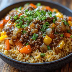 Mongolian Ground Beef Noodles Delight is a dish that embodies the heart of Mongolian cuisine, renowned for its bold flavors and hearty ingredients. While it may not hail from Mongolia in a traditional sense, this dish draws inspiration from the rich culinary tapestry of the region. It reflects the nomadic lifestyle of Mongolian people, who relied on readily available ingredients, often including beef, which has long been a staple of their diet. The dish showcases the versatility of ground beef paired with the comforting texture of noodles, making it a beloved meal that resonates with many.