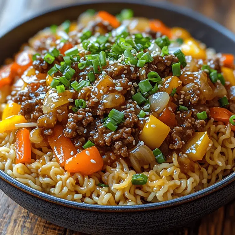 Mongolian Ground Beef Noodles Delight is a dish that embodies the heart of Mongolian cuisine, renowned for its bold flavors and hearty ingredients. While it may not hail from Mongolia in a traditional sense, this dish draws inspiration from the rich culinary tapestry of the region. It reflects the nomadic lifestyle of Mongolian people, who relied on readily available ingredients, often including beef, which has long been a staple of their diet. The dish showcases the versatility of ground beef paired with the comforting texture of noodles, making it a beloved meal that resonates with many.