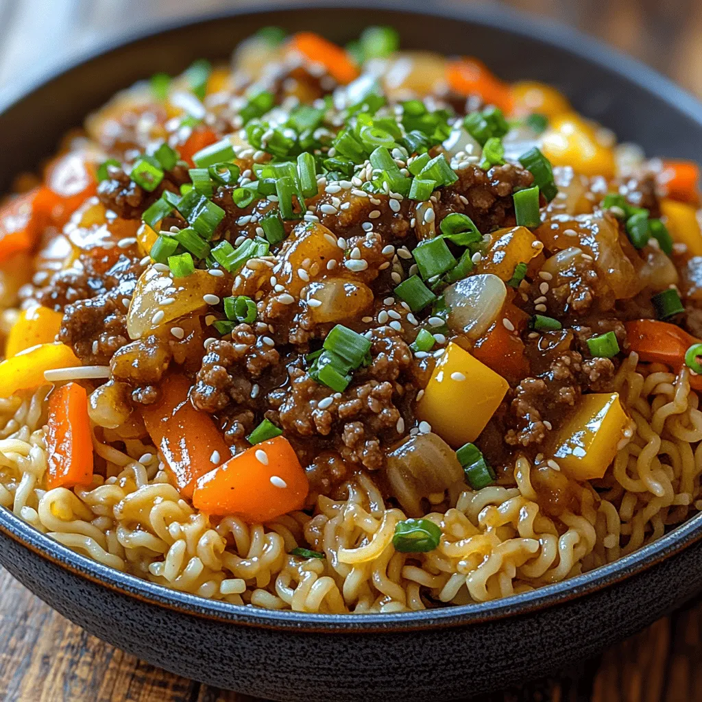 Mongolian Ground Beef Noodles Delight is a dish that embodies the heart of Mongolian cuisine, renowned for its bold flavors and hearty ingredients. While it may not hail from Mongolia in a traditional sense, this dish draws inspiration from the rich culinary tapestry of the region. It reflects the nomadic lifestyle of Mongolian people, who relied on readily available ingredients, often including beef, which has long been a staple of their diet. The dish showcases the versatility of ground beef paired with the comforting texture of noodles, making it a beloved meal that resonates with many.
