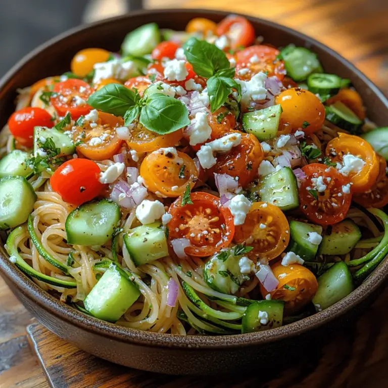As the temperature rises and summer approaches, our cravings shift towards lighter, more refreshing meals. In the realm of summer recipes, the Chilled Spaghetti Zoodle Delight stands out as an ideal dish for warm weather dining. This vibrant recipe seamlessly melds the health benefits of zucchini noodles—commonly known as zoodles—with the hearty goodness of whole wheat spaghetti. The result is a nutrient-packed delight that not only looks visually appealing but also tantalizes the taste buds with a delightful mix of textures and flavors.