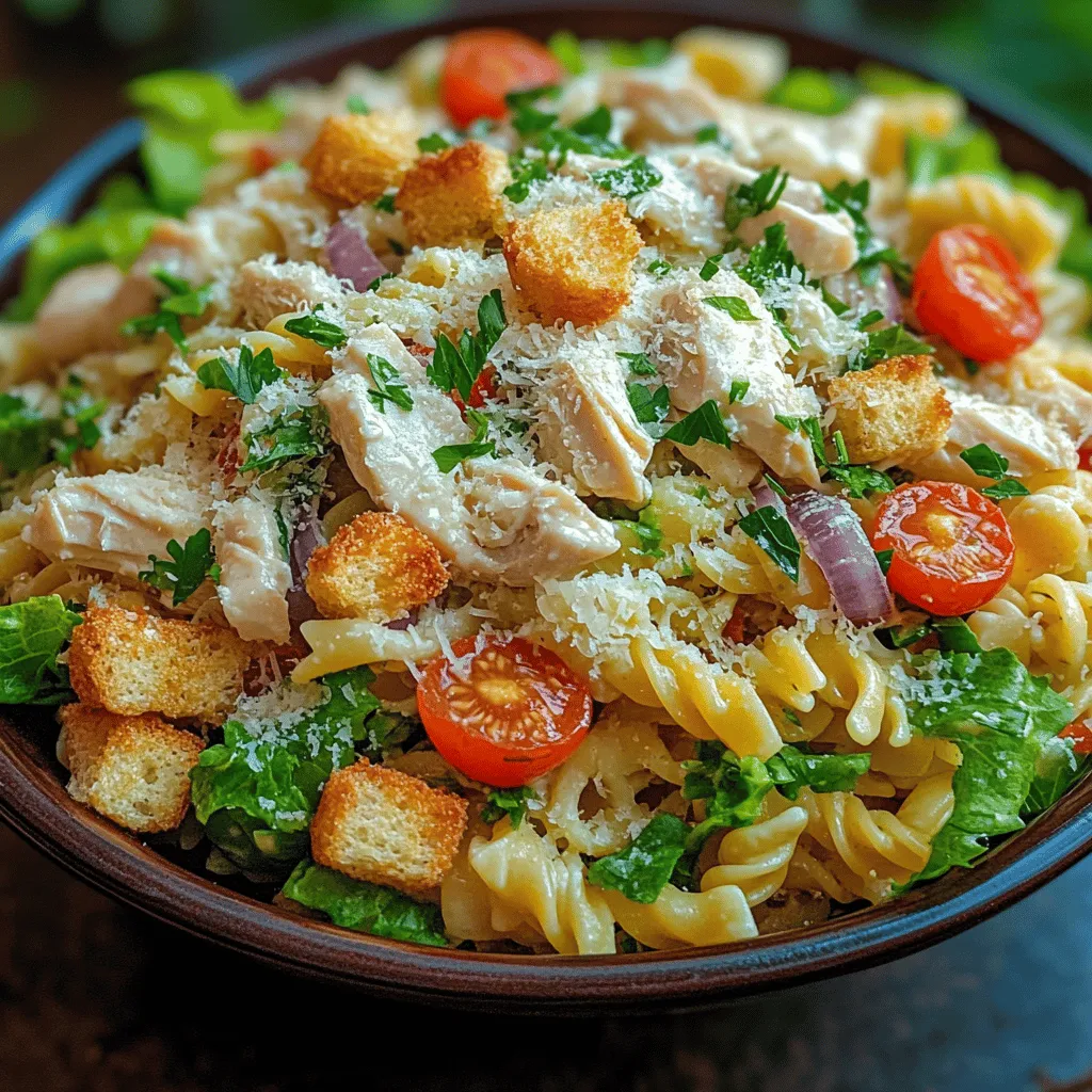 Pasta salads have long been a beloved dish, celebrated for their versatility and ability to combine various flavors and textures into one delightful bowl. These salads are perfect for any occasion, whether you're hosting a casual picnic, planning a summer barbecue, or preparing a cozy family dinner. Among the myriad of pasta salad options, the Creamy Chicken Caesar Pasta Salad stands out as a harmonious blend of classic Caesar salad elements and hearty pasta, making it a satisfying choice for both casual and special gatherings.