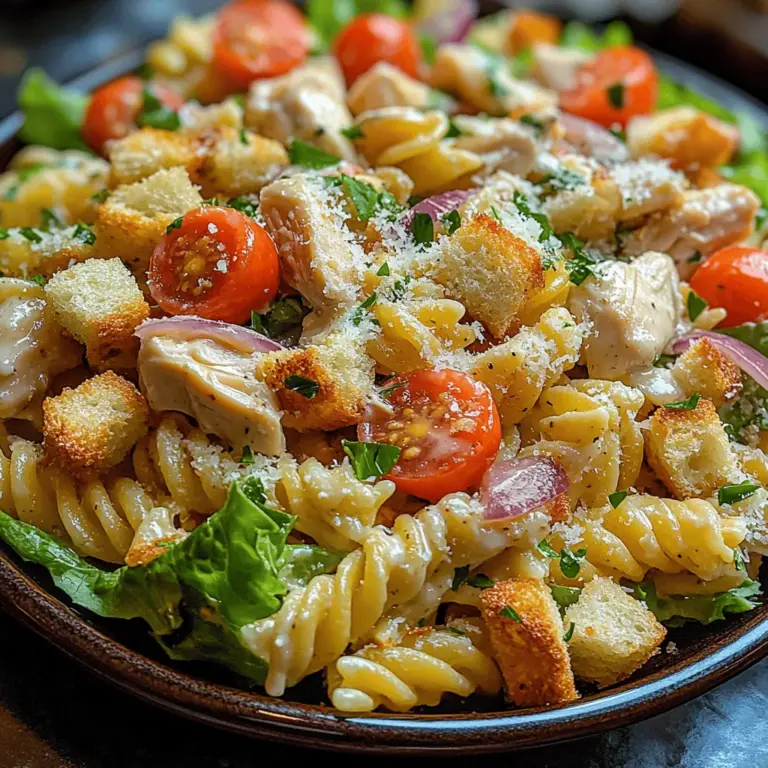 Pasta salads have long been a beloved dish, celebrated for their versatility and ability to combine various flavors and textures into one delightful bowl. These salads are perfect for any occasion, whether you're hosting a casual picnic, planning a summer barbecue, or preparing a cozy family dinner. Among the myriad of pasta salad options, the Creamy Chicken Caesar Pasta Salad stands out as a harmonious blend of classic Caesar salad elements and hearty pasta, making it a satisfying choice for both casual and special gatherings.