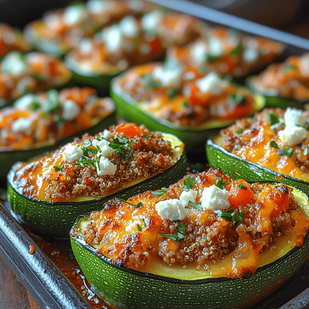 Mediterranean cuisine has long captivated food enthusiasts around the globe. With its vibrant flavors, fresh ingredients, and health-promoting properties, it’s no wonder that dishes inspired by this culinary tradition are increasingly finding their way into homes and restaurants. One such dish that embodies the essence of Mediterranean cooking is <strong>Zesty Mediterranean Stuffed Zucchini</strong>. This recipe not only serves as a delicious main course but also showcases the versatility of zucchini, making it an ideal choice for any meal.” /></p>
</p>
<p>To create your Zesty Mediterranean Stuffed Zucchini, the next steps will focus on the stuffing process, baking instructions, and ways to present and serve the dish. Let’s delve right into the heart of this delicious recipe.</p>
</p>
<h3>Stuffing the Zucchini Boats</h3>
</p>
<p>Start by preheating your oven to 375°F (190°C). While the oven is heating up, prepare the zucchini. First, slice each zucchini in half lengthwise, creating two zucchini boats. Use a spoon to scoop out the flesh, leaving about a ¼-inch border to ensure the zucchini can hold the filling without collapsing. Set aside the scooped-out flesh, as this can be mixed into the filling for added flavor and texture.</p>
</p>
<p>Next, in a large skillet over medium heat, add a drizzle of olive oil. Once hot, add the chopped onion and garlic, sautéing until fragrant and the onion is translucent, about 3-4 minutes. Stir in the ground beef (or your choice of protein) and cook until browned, breaking it up with a spatula. This should take about 5-7 minutes.</p>
</p>
<p>Once the meat is cooked through, add the reserved zucchini flesh, diced tomatoes, olives, cooked quinoa, and spices (oregano, basil, salt, and pepper). Mix thoroughly, allowing the ingredients to meld together and cook for an additional 2-3 minutes. This will enhance the flavors of your filling, making it rich and savory.</p>
</p>
<p>Remove the skillet from heat and stir in the feta cheese (or a vegan alternative), ensuring it is well incorporated into the mixture. Spoon the filling generously into each zucchini boat, pressing down slightly to pack it in. Be sure to fill each boat to the top for a hearty serving.</p>
</p>
<p>Arrange the stuffed zucchini on a baking sheet lined with parchment paper or lightly greased. For added moisture, drizzle a little olive oil over the tops of the stuffed boats, which will also help with browning. Cover the baking sheet with aluminum foil to keep the zucchini from drying out during cooking.</p>
</p>
<h3>Baking the Zucchini</h3>
</p>
<p>Place the baking sheet in the preheated oven and bake for 25 minutes. After this time, remove the foil and continue baking for an additional 10-15 minutes, or until the zucchini is tender and the tops are golden brown. The ideal texture is tender yet still firm enough to hold its shape. The filling should be bubbling and slightly caramelized on top, giving it an appealing visual texture.</p>
</p>
<p>Once done, allow the stuffed zucchini to cool for a few minutes before serving. This resting period allows the flavors to settle and makes the zucchini easier to handle.</p>
</p>
<h3>Serving Suggestions for Zesty Mediterranean Stuffed Zucchini</h3>
</p>
<h4>Presentation Ideas</h4>
<p>Presentation can elevate your dish from delicious to stunning. Arrange the stuffed zucchini on a large platter, drizzling with extra virgin olive oil for a glossy finish. Consider garnishing with a sprinkle of fresh herbs such as parsley or dill for a vibrant pop of color. You might also add a squeeze of fresh lemon juice over the top to enhance the zesty Mediterranean flavor profile.</p>
</p>
<p>For a more refined presentation, serve the zucchini on individual plates. You can create a bed of arugula or mixed greens, placing the zucchini on top to add a fresh, crunchy texture beneath the warm, stuffed boats.</p>
</p>
<h4>Pairing Recommendations</h4>
<p>Zesty Mediterranean Stuffed Zucchini pairs beautifully with several side dishes. A light Mediterranean salad featuring cucumbers, tomatoes, red onion, and a lemon-olive oil dressing complements the stuffed zucchini well. Alternatively, consider serving it with a side of roasted vegetables or a quinoa tabbouleh for a complete meal.</p>
</p>
<p>When it comes to beverages, a crisp white wine, such as a Sauvignon Blanc or a light red, like Pinot Noir, can enhance the dining experience. For non-alcoholic options, a sparkling water with a splash of lemon or a refreshing iced tea infused with mint would be a delightful choice.</p>
</p>
<h3>Variations and Adaptations for Different Diets</h3>
</p>
<h4>Vegetarian Alternatives</h4>
<p>For a vegetarian version of Zesty Mediterranean Stuffed Zucchini, swap the ground beef for plant-based protein sources. You can use lentils, chickpeas, or a store-bought meat substitute. Additionally, increase the variety of vegetables in the filling by adding ingredients such as mushrooms, bell peppers, or spinach. These additions not only boost the nutritional value but also enhance the flavor profile, making the dish even more satisfying.</p>
</p>
<h4>Gluten-Free Options</h4>
<p>To ensure your stuffed zucchini remains gluten-free, confirm that all your ingredients, especially the quinoa, are certified gluten-free. Quinoa is naturally gluten-free, making it a perfect base for the filling. However, if you want to explore alternatives, consider using rice or millet, which are both gluten-free grains. They can easily be substituted in the same quantity as quinoa without compromising on flavor or texture.</p>
</p>
<h3>Conclusion</h3>
</p>
<p>The Zesty Mediterranean Stuffed Zucchini is not just a meal; it’s a celebration of fresh, vibrant flavors that can easily be adapted to fit various dietary needs. This dish embodies the essence of Mediterranean cuisine with its rich ingredients and wholesome preparation methods. By following this comprehensive guide, you can enjoy a nutritious and satisfying meal that captures the heart of Mediterranean cooking.</p>
</p>
<p>Whether you are serving it for a family dinner or entertaining guests, this recipe is sure to impress and nourish. Each bite offers a burst of flavor, and the options for customization ensure that everyone can enjoy this delightful dish. So gather your ingredients, get creative with your fillings, and indulge in the delightful experience of Zesty Mediterranean Stuffed Zucchini.</p>
</div>