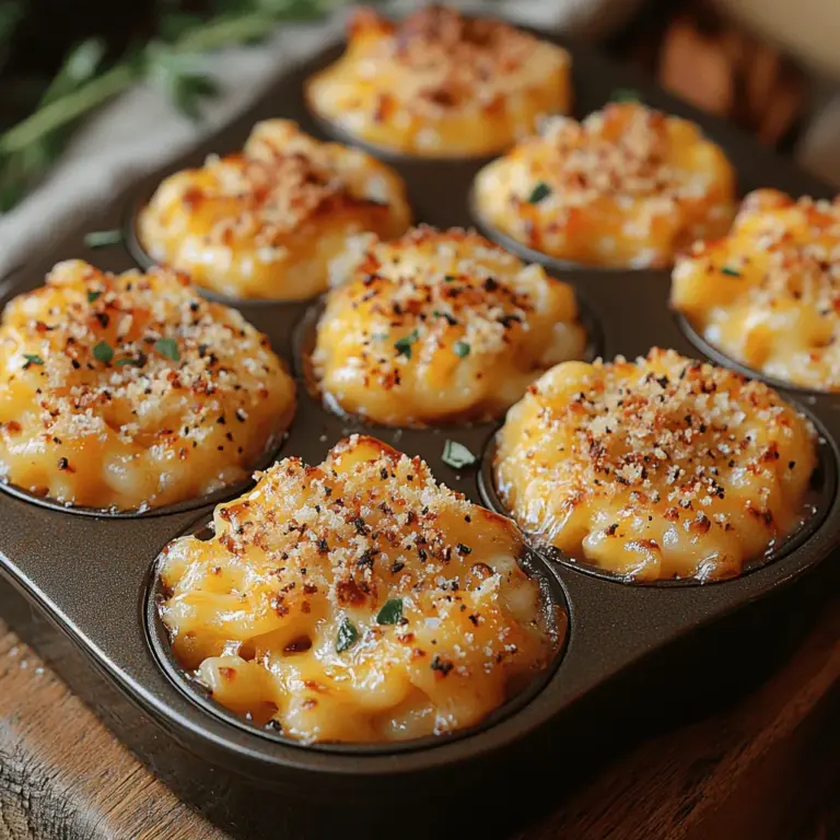Truffle Mac and Cheese Bites are a delightful fusion of gourmet elegance and nostalgic comfort that takes the beloved classic mac and cheese to an entirely new level. This dish transforms a simple, childhood favorite into a refined appetizer that can impress even the most discerning palate. With their creamy interior and crispy exterior, these bites are not just a treat for the taste buds; they are a feast for the eyes as well.