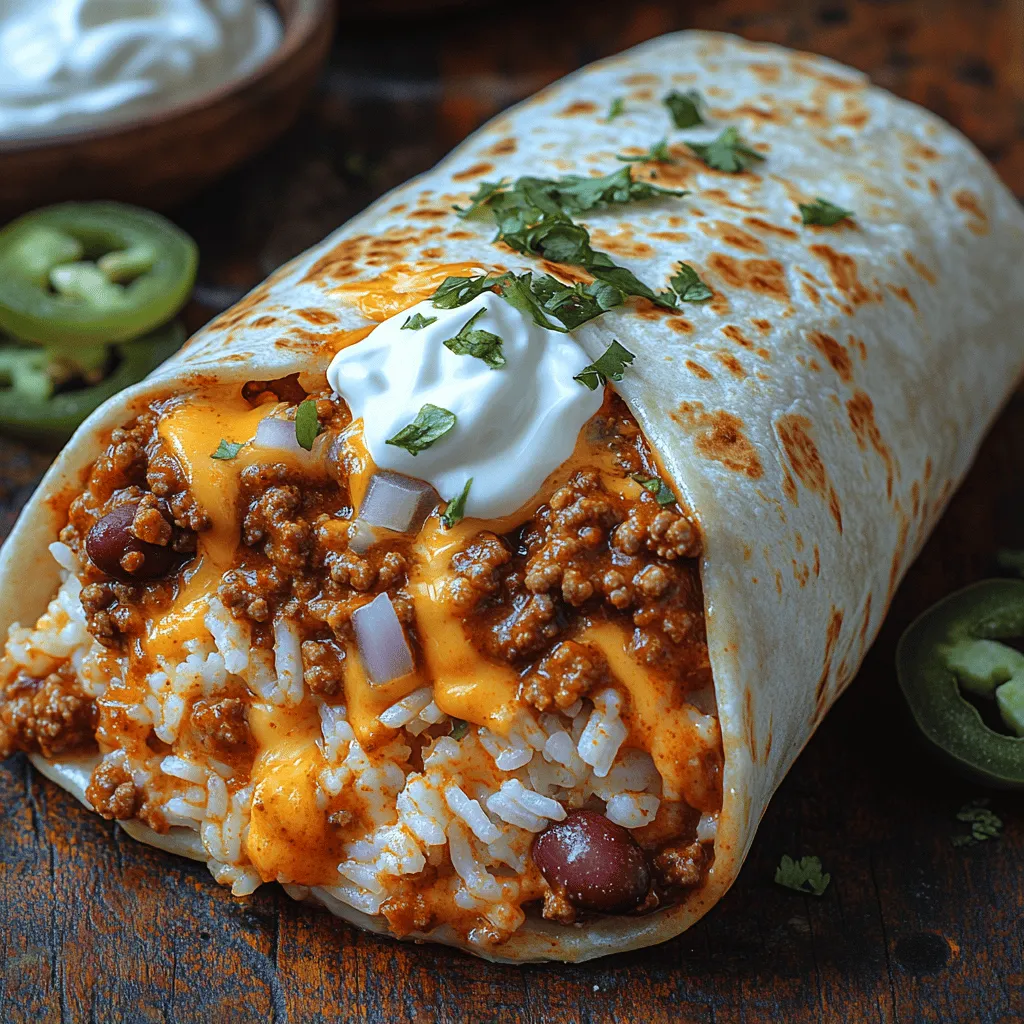 If you're on the hunt for a hearty meal that satisfies your cravings and ignites your taste buds, look no further than the Cheesy Chili Dream Burrito. This dish is a delightful fusion of flavors and textures, combining the rich, comforting essence of chili with the gooey goodness of melted cheese, all wrapped snugly in a warm tortilla. The Cheesy Chili Dream Burrito is not just a meal; it's an experience that brings together the best of bold flavors and satisfying ingredients, making it an ideal choice for various occasions, whether it's a cozy family dinner, a lively party, or a quick and convenient meal when you're short on time.