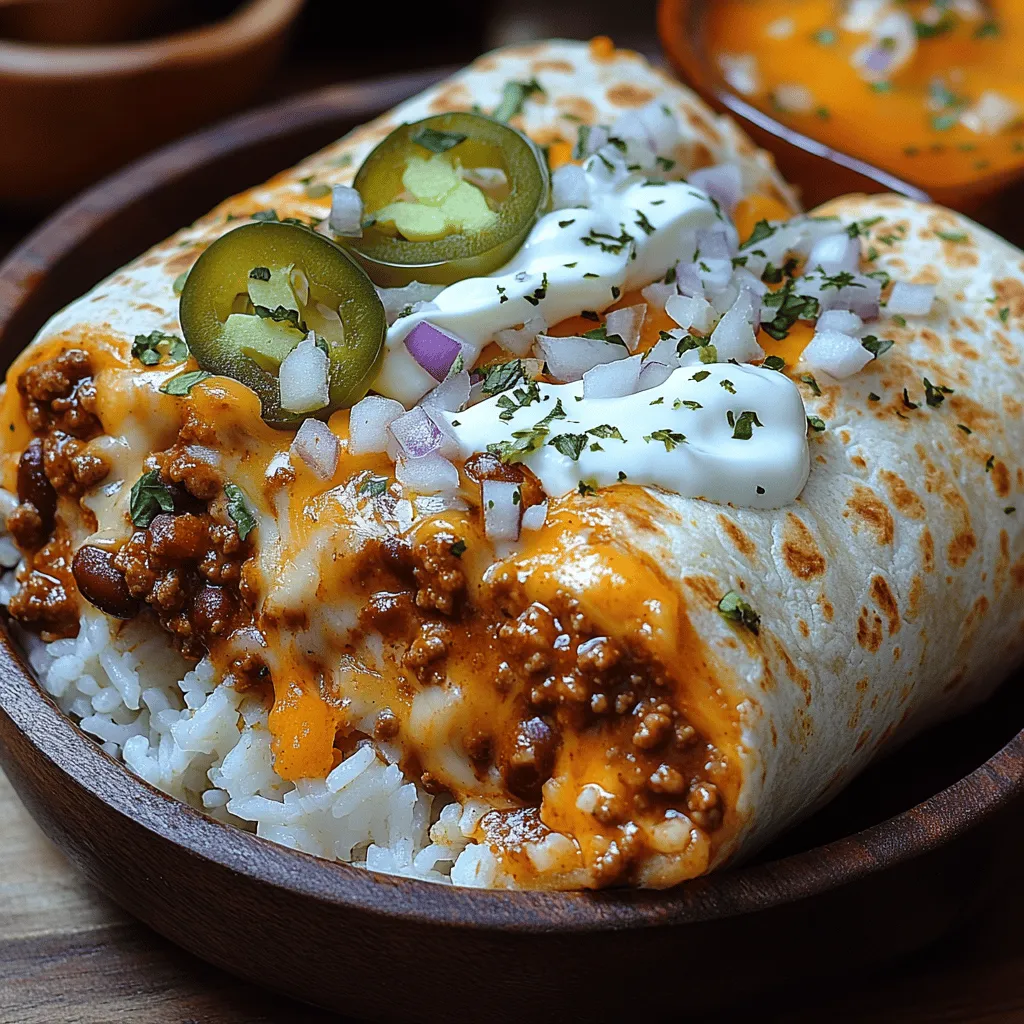 If you're on the hunt for a hearty meal that satisfies your cravings and ignites your taste buds, look no further than the Cheesy Chili Dream Burrito. This dish is a delightful fusion of flavors and textures, combining the rich, comforting essence of chili with the gooey goodness of melted cheese, all wrapped snugly in a warm tortilla. The Cheesy Chili Dream Burrito is not just a meal; it's an experience that brings together the best of bold flavors and satisfying ingredients, making it an ideal choice for various occasions, whether it's a cozy family dinner, a lively party, or a quick and convenient meal when you're short on time.