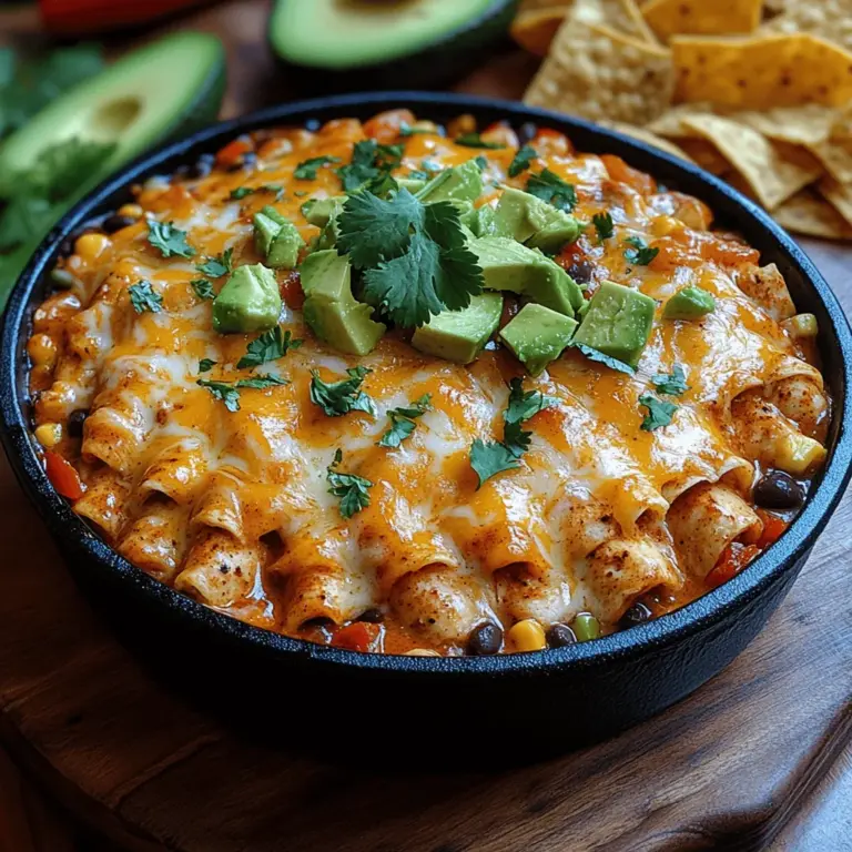If you're in search of a hearty, flavorful dish that combines convenience with culinary delight, the Cheesy Chicken Enchilada Skillet is the answer. This dish encapsulates everything we love about traditional chicken enchiladas—savory chicken, vibrant spices, and, of course, gooey cheese—while streamlining the cooking process into a single skillet. The allure of a one-skillet meal lies not only in its simplicity but also in its ability to bring all the rich flavors of a beloved classic to your table in under an hour.