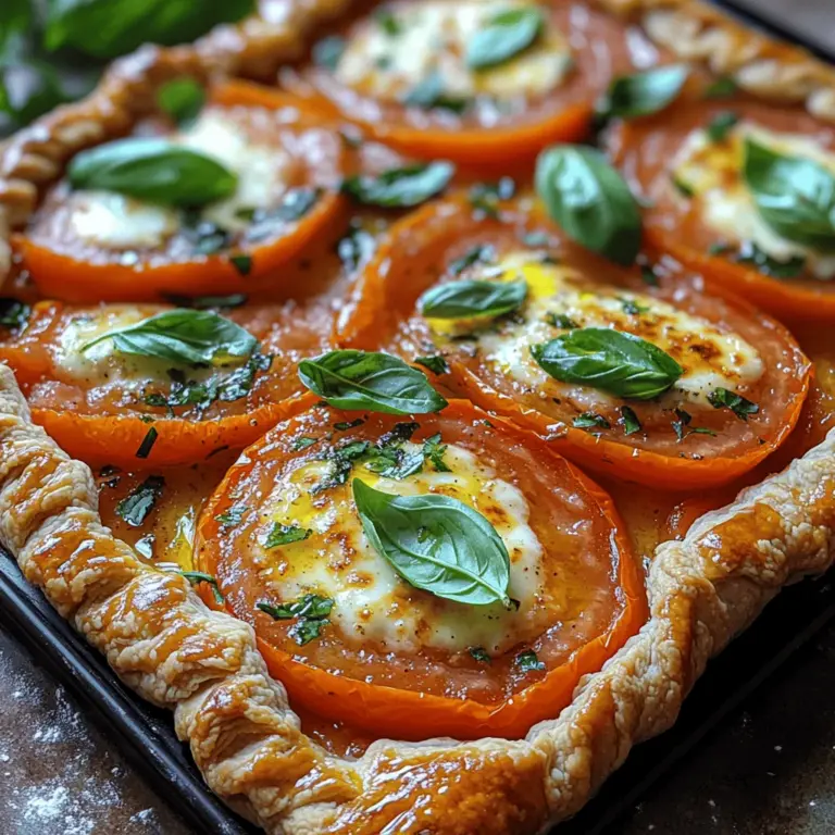 As summer rolls in and gardens overflow with vibrant produce, the Rustic Tomato Basil Galette emerges as a quintessential dish that captures the essence of the season. This delightful galette is not just a feast for the taste buds but also a visual treat, boasting a golden-brown, flaky crust enveloping a medley of juicy tomatoes and aromatic basil. Its versatility allows it to shine as a light lunch, a side dish for dinner, or even a charming appetizer for gatherings. The combination of fresh, seasonal ingredients elevates this dish, making it a staple in many households during the warmer months.