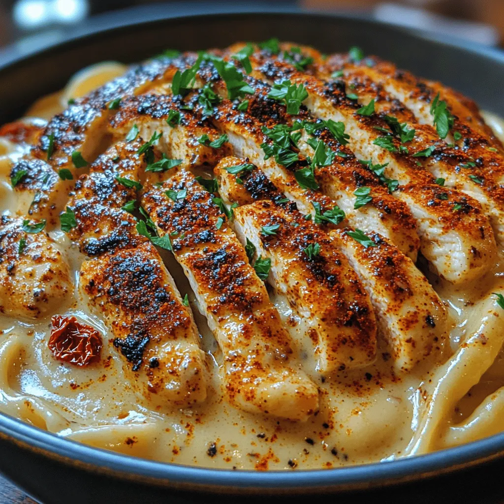 Imagine a plate of perfectly cooked fettuccine pasta enveloped in a velvety, creamy sauce, topped with tender, juicy chicken that has been kissed by the vibrant spices of Cajun seasoning. Each bite offers a delightful contrast of textures and flavors: the creaminess of the sauce, the slight kick from the Cajun spices, and the heartiness of the chicken create an irresistible dish that is both satisfying and indulgent.