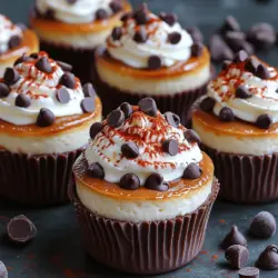 When it comes to desserts, few things are as universally adored as cheesecake. Creamy, rich, and oh-so-decadent, cheesecake has a way of capturing hearts and taste buds alike. Among the myriad of cheesecake variations, the Delightful Mini Chocolate Chip Cheesecake Cups stand out as a fan favorite. Not only do they boast the irresistible combination of silky cheesecake and delightful chocolate chips, but their mini size also makes them perfect for any occasion—be it a birthday party, a holiday gathering, or simply a well-deserved treat after a long day.