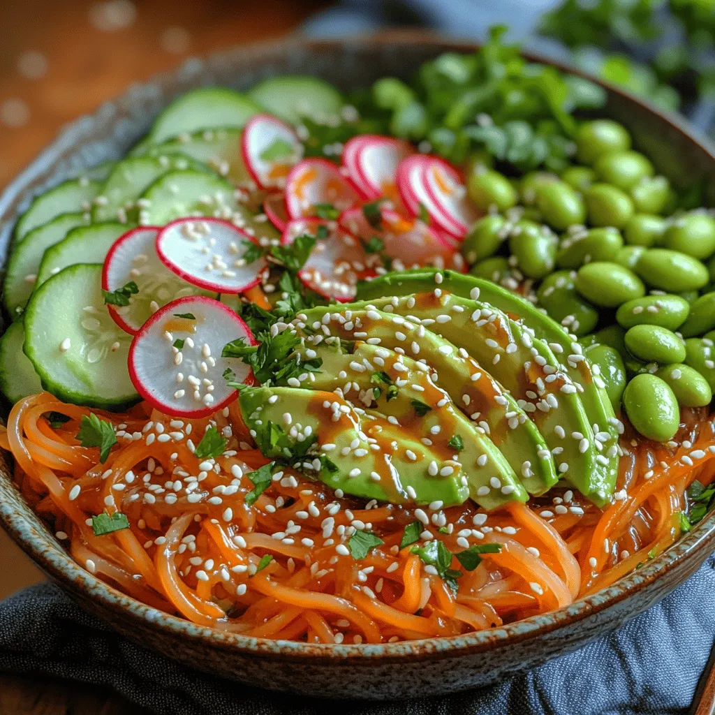 As the temperature rises and the sun shines brighter, cravings for light and refreshing meals become more prevalent. Enter the <strong>Chilled Soba Serenity Bowl</strong>—a dish that beautifully marries flavor and health while offering a cooling respite on a warm day. This delightful bowl of chilled soba noodles topped with vibrant fresh vegetables and a tangy dressing is not only visually striking but also an absolute treat for the palate. Perfect for lunch, dinner, or a light snack, this recipe is a fantastic way to enjoy seasonal produce while savoring the delightful textures and tastes of Japanese cuisine.” /></p>
</p>
<h3>Sweetness Enhancement with Honey or Agave</h3>
</p>
<p>To elevate the flavors of your Chilled Soba Serenity Bowl, consider incorporating a natural sweetener such as honey or agave syrup. Both options provide a touch of sweetness that balances the savory and umami notes of the dish. Honey adds a floral note, while agave is milder and has a lower glycemic index, making it a suitable option for those watching their sugar intake. Feel free to experiment with the amount, starting with a teaspoon and adjusting according to your taste preference.</p>
</p>
<h3>Adding a Kick with Ginger and Wasabi</h3>
</p>
<p>For an extra punch of flavor, incorporate fresh ginger and wasabi into your dressing. Grated ginger contributes a warm, spicy note that enhances the overall complexity of the dish, while wasabi offers a sharp, pungent kick that can awaken your palate. Use fresh wasabi if you can find it, or adjust the amount of prepared wasabi to your liking. Start with a small amount and increase gradually, as its heat can be quite potent.</p>
</p>
<h3>Customizing the Dressing</h3>
</p>
<p>The beauty of the Chilled Soba Serenity Bowl lies in its versatility. Feel free to customize the dressing to suit your taste preferences. For instance, you can swap out soy sauce for tamari to cater to gluten-free diets or add sesame oil for a nutty flavor. You might also incorporate citrus zest or juice, such as lime or lemon, for added brightness. Just remember to taste as you go, ensuring a balanced flavor profile that resonates with your palate.</p>
</p>
<h3>Step-by-Step Instructions</h3>
</p>
<h4>Cooking the Soba Noodles</h4>
</p>
<p>1. <strong>Boil the Water</strong>: Start by bringing a large pot of water to a rolling boil. Add a pinch of salt to enhance the flavor of the noodles.</p>
</p>
<p>2. <strong>Add the Soba Noodles</strong>: Carefully add the soba noodles to the boiling water. Stir gently to prevent them from sticking together.</p>
</p>
<p>3. <strong>Cook to Al Dente</strong>: Follow the package instructions, typically around 5-7 minutes, until the noodles are tender but still firm to the bite (al dente).</p>
</p>
<p>4. <strong>Rinse Under Cold Water</strong>: Once cooked, immediately drain the noodles in a colander and rinse them thoroughly under cold running water. This step is crucial as it stops the cooking process and removes excess starch, ensuring a pleasant, chewy texture. Rinsing also helps cool the noodles, making them perfect for the chilled bowl.</p>
</p>
<h4>Preparing the Vegetables</h4>
</p>
<p>1. <strong>Julienning and Slicing</strong>: For optimal presentation and texture, julienne vegetables like carrots and cucumbers. Use a sharp knife or a mandoline slicer for uniformity. Slice bell peppers and radishes thinly to enhance their crunchiness.</p>
</p>
<p>2. <strong>Fresh Herbs</strong>: If you’re using fresh herbs such as cilantro or basil, chop them finely to release their aromatic oils, adding a burst of freshness to your bowl.</p>
</p>
<p>3. <strong>Presentation</strong>: Arrange the vegetables in a visually appealing manner, as the vibrant colors will enhance the dish’s attractiveness and make it more appetizing.</p>
</p>
<h4>Assembling the Bowl</h4>
</p>
<p>1. <strong>Base Layer</strong>: Start with a generous portion of the chilled soba noodles at the bottom of your bowl.</p>
</p>
<p>2. <strong>Layering Vegetables</strong>: Neatly layer the prepared vegetables on top of the noodles, ensuring a mix of colors and textures. This not only enhances visual appeal but also ensures that each bite is flavorful.</p>
</p>
<p>3. <strong>Dressing Application</strong>: Drizzle your prepared dressing over the assembled bowl. To avoid mashing the ingredients, use a gentle tossing method, ensuring that all components are lightly coated without losing their shape.</p>
</p>
<h4>Garnishing for Visual Appeal</h4>
</p>
<p>1. <strong>Final Touches</strong>: For an added layer of flavor and texture, sprinkle some sesame seeds or chopped nuts on top. These will provide a delightful crunch.</p>
</p>
<p>2. <strong>Herb Garnish</strong>: Finish with a few sprigs of fresh herbs or microgreens to elevate the aesthetic and add a fresh aroma.</p>
</p>
<h3>Chilling for Refreshment</h3>
</p>
<p>While the Chilled Soba Serenity Bowl can be enjoyed immediately, consider letting it chill in the refrigerator for about 30 minutes to an hour. This chilling step allows the flavors to meld beautifully, enhancing the overall taste and creating a refreshing eating experience.</p>
</p>
<h4>Serving Styles</h4>
</p>
<p>You can serve your Chilled Soba Serenity Bowl in various styles. Use shallow bowls for an elegant presentation or mason jars for a portable option. For a picnic or meal prep, jars can be ideal, allowing for easy transport while keeping ingredients fresh.</p>
</p>
<h3>Serving Suggestions and Pairings</h3>
</p>
<p>To complement your Chilled Soba Serenity Bowl, consider pairing it with light side dishes that enhance the meal without overwhelming it.</p>
</p>
<p>1. <strong>Miso Soup</strong>: A warm bowl of miso soup serves as a comforting contrast to the chilled noodles, providing a rich umami flavor that harmonizes with the dish.</p>
</p>
<p>2. <strong>Pickled Vegetables</strong>: A side of pickled vegetables can add a tangy crunch that balances the dish’s flavors. Think pickled radishes, cucumbers, or carrots.</p>
</p>
<p>3. <strong>Green Tea or Sake</strong>: For beverages, consider serving green tea, which complements the flavors without being too heavy. Alternatively, a chilled sake can elevate the dining experience.</p>
</p>
<p>4. <strong>Meal Prep Considerations</strong>: This dish is excellent for meal prep. The ingredients can be prepped in advance and assembled quickly when needed. Store the dressing separately to prevent the noodles from becoming soggy. Leftovers can be stored in an airtight container in the fridge for up to three days.</p>
</p>
<h3>Nutritional Overview</h3>
</p>
<p>The Chilled Soba Serenity Bowl is not only delicious but also packed with nutritional benefits. Here’s a breakdown of the nutritional content per serving:</p>
</p>
<p>– <strong>Calories</strong>: Approximately 350-400 calories, depending on the ingredients used.</p>
<p>– <strong>Protein</strong>: 10-15 grams from soba noodles and any added proteins like tofu or edamame.</p>
<p>– <strong>Fats</strong>: About 10 grams, primarily from the dressing and optional toppings (e.g., sesame oil, nuts).</p>
<p>– <strong>Carbohydrates</strong>: Roughly 60-70 grams, with soba noodles providing complex carbohydrates.</p>
</p>
<p>This bowl offers a wealth of health benefits, including:</p>
</p>
<p>– <strong>High Fiber Content</strong>: Soba noodles are made from buckwheat, which is a great source of dietary fiber, aiding digestion and promoting a feeling of fullness.</p>
<p>– <strong>Rich in Antioxidants</strong>: Ingredients like ginger and fresh vegetables contribute antioxidants that help combat inflammation and support overall health.</p>
<p>– <strong>Nutrient-Dense</strong>: The inclusion of a variety of vegetables ensures a rainbow of vitamins and minerals, supporting a balanced diet.</p>
</p>
<h3>Conclusion</h3>
</p>
<p>The Chilled Soba Serenity Bowl is a nutritious, easy-to-make dish that embodies a healthy, balanced approach to eating. With its dynamic flavors and textures, this recipe encourages creativity and personalization, allowing you to experiment with different ingredients, dressings, and garnishes.</p>
</p>
<p>Whether enjoyed as a refreshing lunch on a hot day or as a light dinner, the Chilled Soba Serenity Bowl is sure to become a favorite in your culinary repertoire. So gather your ingredients, embrace the process, and make this dish your own. Your taste buds will thank you!</p>
</div>