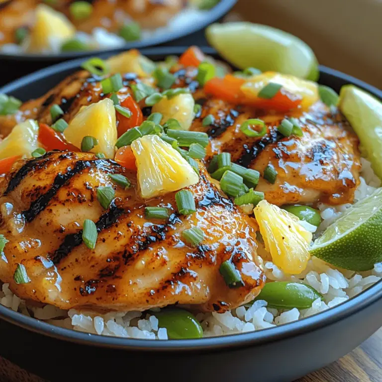 Are you ready to embark on a culinary journey that brings the sun-kissed flavors of the tropics right to your dinner table? The Tropical Pineapple Chicken Rice Bowls are a vibrant, mouthwatering dish that marries the savory essence of chicken with the sweet juiciness of ripe pineapple, complemented by colorful vegetables and fragrant spices. This recipe is not only a feast for the taste buds but also a visual delight, making it an excellent choice for families, busy professionals, or anyone looking to enjoy a convenient yet nutritious meal.