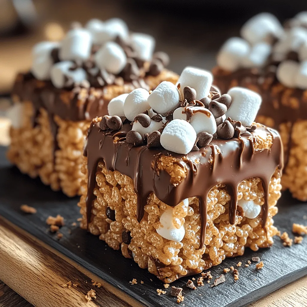 S’mores Rice Krispie Treats are a delightful twist on two beloved classics, seamlessly blending the comforting flavors of traditional s’mores with the chewy, crunchy goodness of Rice Krispie treats. This innovative dessert not only sparks nostalgia with every bite but also brings a modern twist to the table, making it a hit among both children and adults. With their gooey marshmallows, rich chocolate, and crispy cereal, these treats are perfect for a variety of occasions, from family gatherings and birthday parties to casual snacks enjoyed on a quiet afternoon.