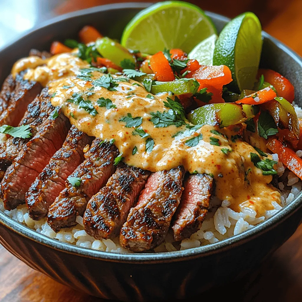 In the realm of hearty and satisfying meals, few dishes can compete with the irresistible allure of Sizzling Steak & Queso Rice. This vibrant recipe merges tender, marinated flank steak with creamy queso and a medley of aromatic vegetables, resulting in a dish that not only bursts with flavor but also offers a delightful visual appeal. The combination of sizzling steak and rich queso creates a comforting experience that is perfect for family dinners, casual gatherings with friends, or even a quick weeknight meal.